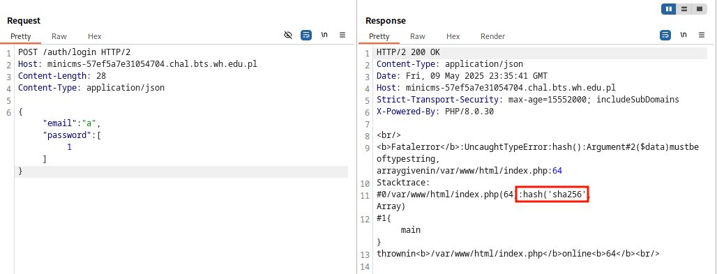 php error