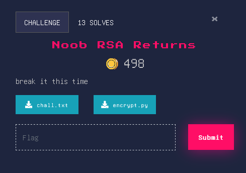 Noob RSA Returns