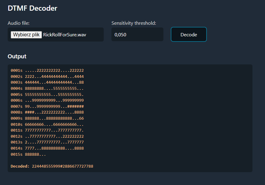 DTMF Decoding