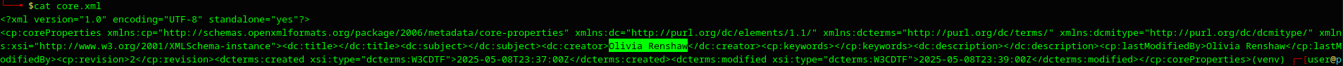 The username of file author