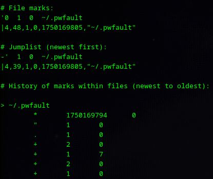 Vim file history