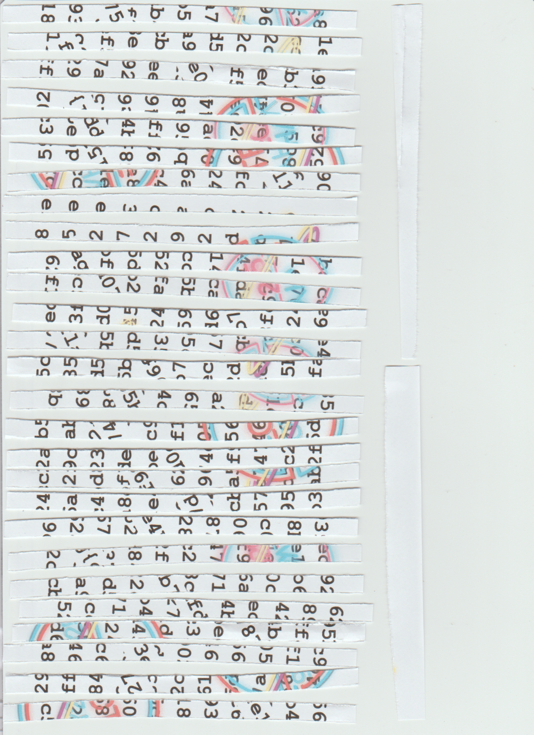 The pieces of paper